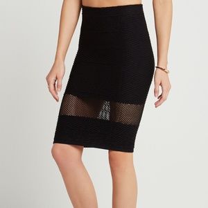 BCBGeneration Open Net Midi Seamless Pencil Skirt